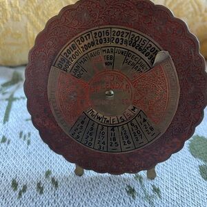 Vintage Red Perpetual Calendar